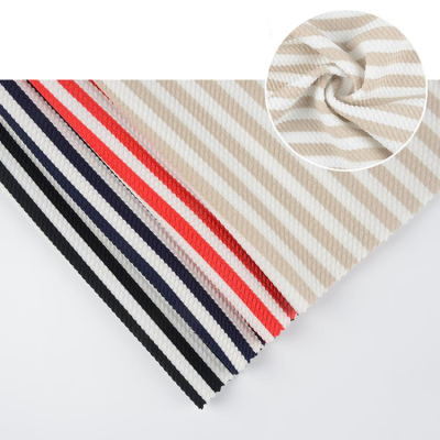 100% Polyester Swim Jacquard Stripe Fabric Colorful Textiles Garment Jacquard Weave Colorful Polyester Jacquard Fabric