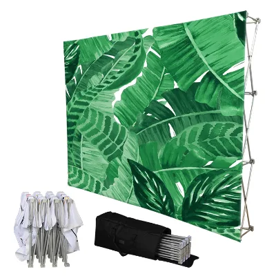 Expomax E09A03 10ft Portable Aluminum Frames Tension Fabric Foldable for up Wall Banner Display Stand Oxford Padded Carrying Bag