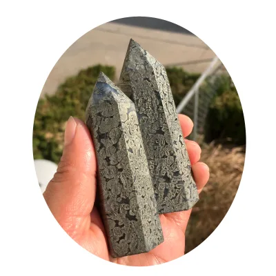 Hot Sale Healing Natural Crystal Chalcopyrite Point Crystal Tower High Quality Pyrite Tower Wand for Sale