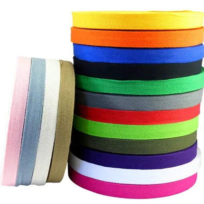 Herringbone Cotton Binding Tape Twill Webbing Ribbon for Garment Bags Shoes Home Textile