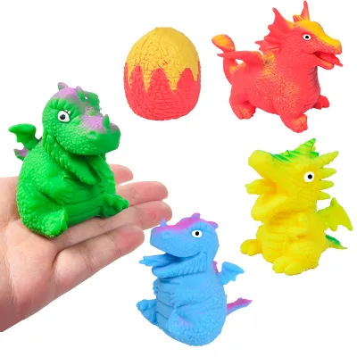 Youbang-278 Novelty New Anti-stress Fidget Small Dinosaur Egg Ball Toy Soft TPR Squishy Squeeze Ball for Boys Ages 2-13