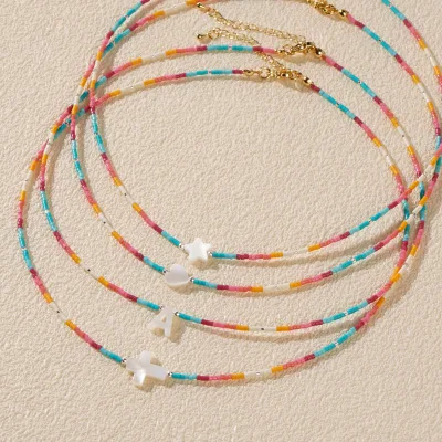 New Crystal Women Necklace Hot Sale Glass Seed Beads Heart Fashion Jewelry Necklaces Wholesale
