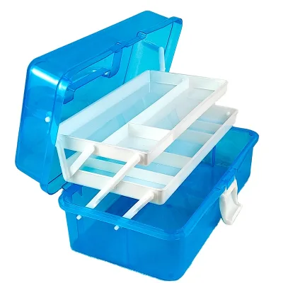 3 Layer Storage Box pink Sewing Organizer with Handle Is Strong and Durable and Plastic Supply Box for School