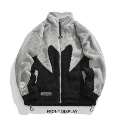 High Quality Fleece Custom Logo Outdoor Jacket Contrast Color Winter Jacket Puffer Warm Patchwork Jacket for Men