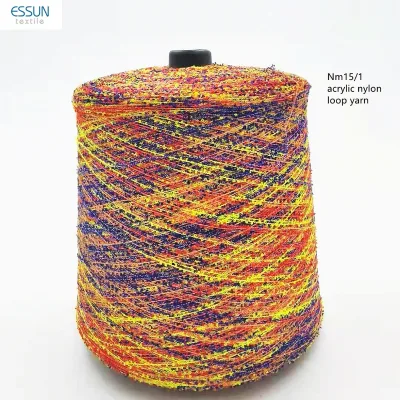 New Arrived Summer Fancy Yarn Nm19 Nm16 Nm15 Cotton Nylon Loop Yarn Boucle Yarn for Cardigan T-SHIRT