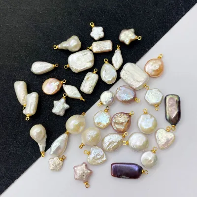 Freshwater Pendants Natural AAA Grade Heart Shape Single-Hole Charms DIY Jewelry Making Accessories MAY Brand