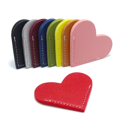 Heart Simple Creative PU Leather Book Mark Stationery School Office Paper Clip Teacher Student Gifts Minimalist Leather Bookmark