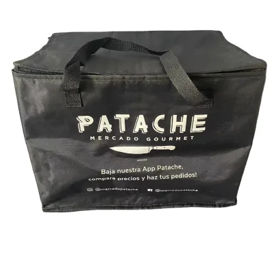 Wholesale Insulated Black Large Cooler Bag Insulation Picnic Portable Ice Pack Food Thermal Pizza Cake Delivery Bag