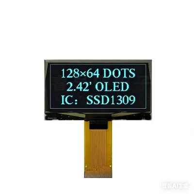 2.42 Inch Micro OLED Panel SSD1309 128x64 Graphic White Display with 8-Bit Parallel SPI/I2C Interface PMOLED HUAXIN PCB Mounting