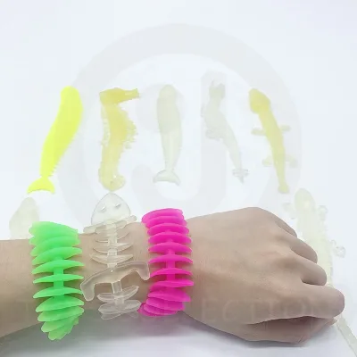 Funny Stress Relief Fidget Animal Squishy Stretchy Fish Bone Skeleton Bracelet Sensory Toy for 2 Inch 50mm Vending Capsule