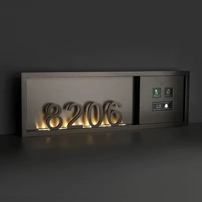 Custom Hotel Wayfinding Signage System, Wall Door Number Signs, Metal & Acrylic Nameplates for Lobby Rooms