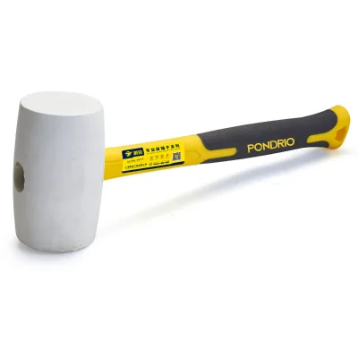 Premium Heavy Duty Non-Marring White Fiberglass Handle Rubber Mallet Hammer Wholesale Custom Logo for Tile Installation