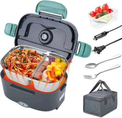 Hot Sell Food Heating Electric Lunch Box with 2 Compartment 1.5L