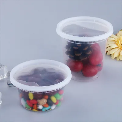 Round Disposable Degradable Plastic PP sealed Cooked Food Cup 12oz Food with Cover Leak Proof Soup Cup Container Storage Bowl