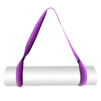 FOM Yoga Mat Strap Adjustable 100% Cotton Solid Thick Durable Sling 64" Size [Mat Not Included] (Purple)