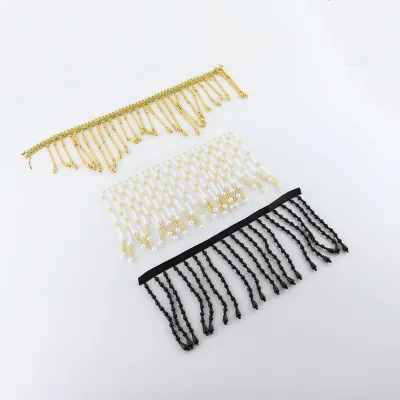 Decorative Beaded Tassel Fringe Trim Lace Peal Tassel Trim