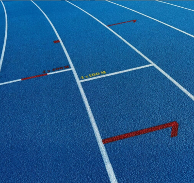400m Standard Rubber Running Track for Stadium and School