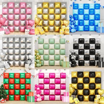 Square Cube Foil Balloon Backdrop for Birthday Wedding Graduation Party Photo Wall Decoration FSC Certificated