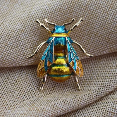 Enamel Bumblebee Brooches Women Alloy Yellow Bee Insect Brooch Holiday Gift Brooch Banquet Pins
