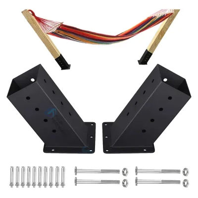 Adjustable Metal Hammock Stand Bracket Heavy Duty Hommock Stand Kit Pergola Knee Brackets for Wood Posts
