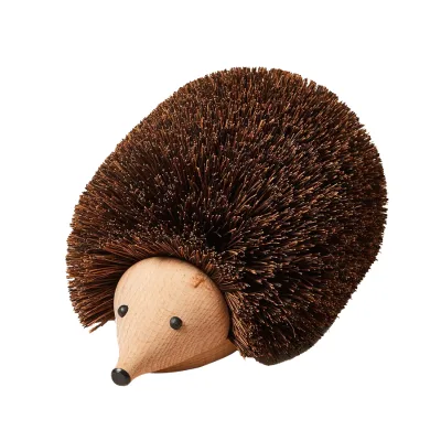 2025 Hedgehog Shoe Brush Wooden Hedgehog Design Boot Brush Scraper Wellies Trainers Shoes Boots Mud Dirt Scraper for Boots