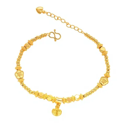 Women's Gold Electroplated Iron Abacus Bead Bracelet-Shanwei Origin Fashionable & Versatile Exudes Sophisticated Aura