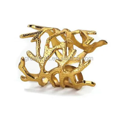 Gold Coral Napkin Rings