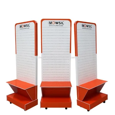 Custom Floor Standing PVC Foam Mobile Accessories Display Rack Shelf Pegboard Display Racks