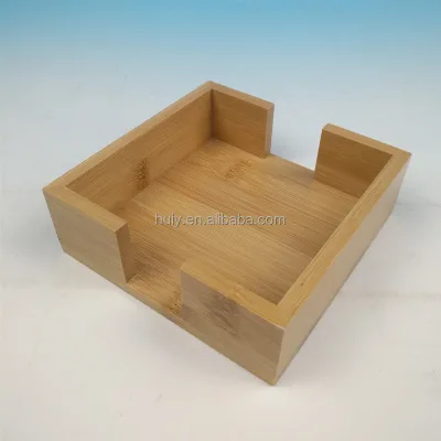 Custom Bamboo Napkin Holder Bathroom Guest Towel Holder Tray Kitchen Flat Square Cocktail Napkin Holder for Table