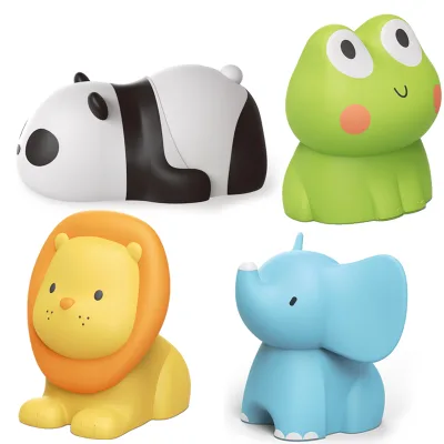 Cute Animals Bathroom Playing Soft Silicone Baby Bath Toys