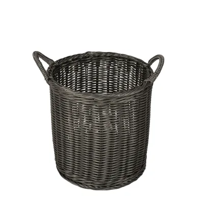 Wholesale Handwoven PP Rattan Laundry Basket With Side Handles Hotel Bathroom Towel Dirty Clothes Storage Bin
