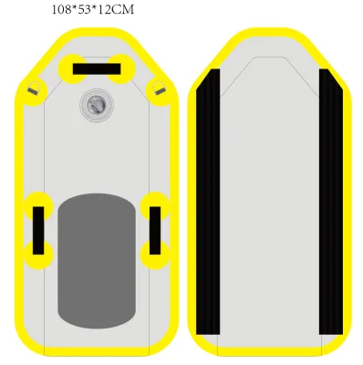 Winter Sports Equipment Inflatable Air Deck Toboggan Dwf Ski Board With Sturdy Handles