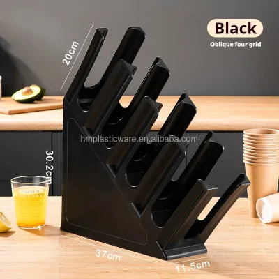Acrylic Cup Holder With Compartments For Disposable Paper And Plastic Cups