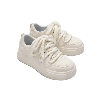 Wenzhou Factory Lightweight Chunky Sneakers Synthetic Leather Lace up Casual Walking Anti Slip Women Custom OEM