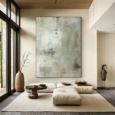 Hand-painted Oil Print Figure  Metal Frame Linen Canvas Impressionist Living Room Silent Wind Texture Decorative