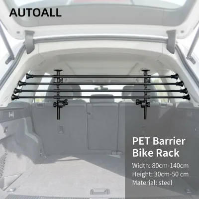 Universal Telescopic Metal Car Pet Barrier No Drill Install SUV Trunk Dog Divider Adjustable Vehicle Backseat Pet Safety Guard