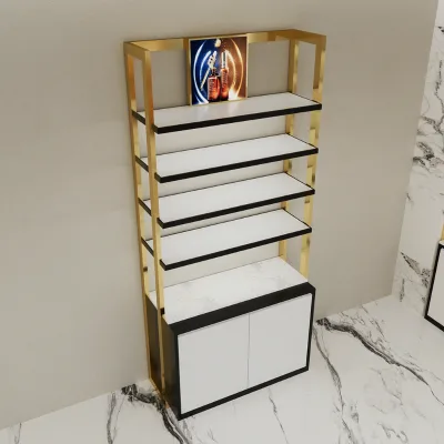 Perfume Display Cabinet Black Wall Modern High-graded Perfume Display Showcase Black Perfume Shop Luxury Counter Display Stand