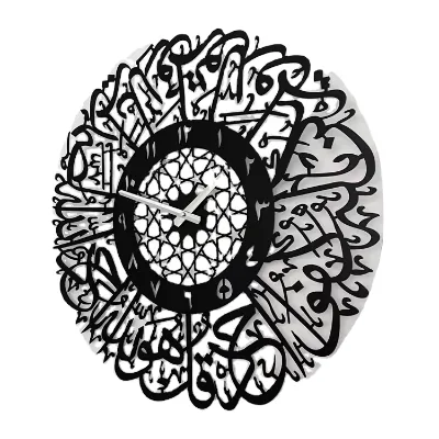 Hstyle Eid Mubarak Hanging Clock Acrylic Decorative Wall Clock Mubarak Wall Decor Ramadan Acrylic Art Polished Wall Decoration