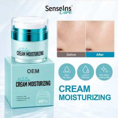 Face Cream Manufacturer OEM 5% Hyaluronic Acid Barrier Repair Soft Glow Dry Skin Non-Greasy Face Cream for Female
