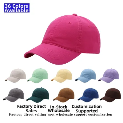 Combed Cotton Baseball Cap Washed Solid Color Soft-top Duckbill Cap Trendy Simple Versatile Sun Protection Hat