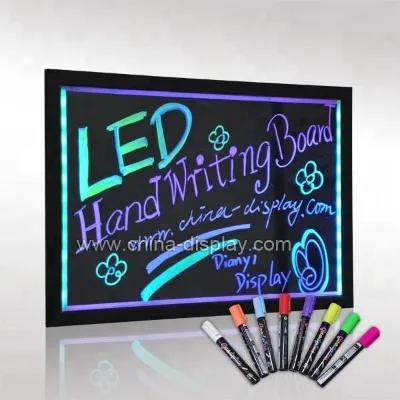 Display Advertising Fluorescent Glass Acrylic Led Illuminated Writing Board