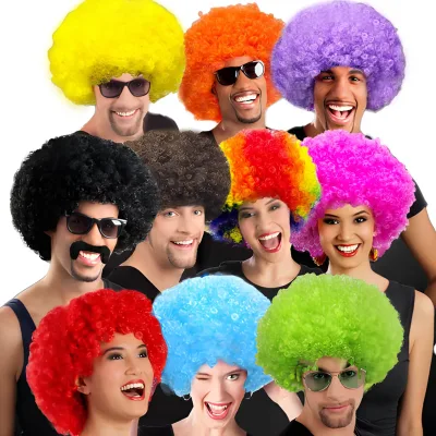 Clown Wig Afro Kinky Curly Wig Cosplay Anime Party Christmas Halloween Fancy Funny Wigs