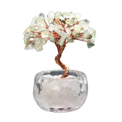 Yellow Crystal Tree Treasure Basin Tea Cup Natural Crystal Pebbles Money Tree Handmade Creative Home Decoration