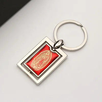 Promotional Customized Digital Printed Zinc Alloy Heart Anime Design Fashion Rotating Swivel Carabiner Keychain
