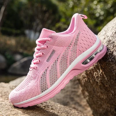Women's Running Shoes Ladies Breathable Mesh Air Cushion Tennis Women's Sports Outdoor Lace up Training Shoes Sneakers 2024
