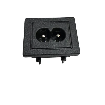 Large Size Ac C8 Power Inlet Socket 2 Core Connection Iec Connector for Power Adapter Universal Desktop Power Supply Receptacle