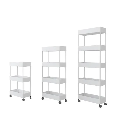Metal Storage Rack Small Iron Cart for Bedroom Bathroom Kitchen or Nursery Movable Baby Supplies Organizer