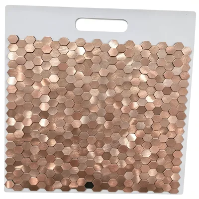 Matte Silver Hex Metal Mosaic Stainless Steel Sheet for Kitchen Backsplash Home Decoration