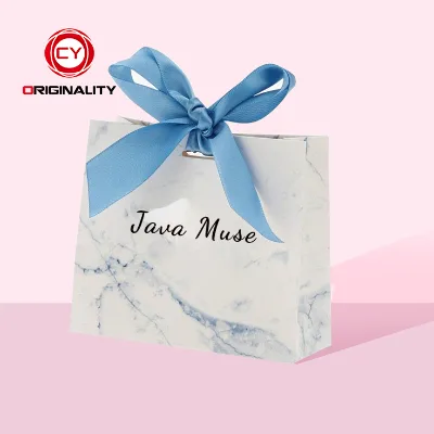 Candy Design Portable Supermarket Pocket Shiny Paper Bags With Logo