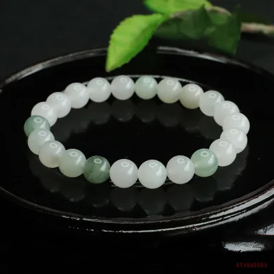 Fashion Women Jewelry Natural Jade Jewelry Gemstone Bracelets for Men and Women Green White Beads Jade Bracelets